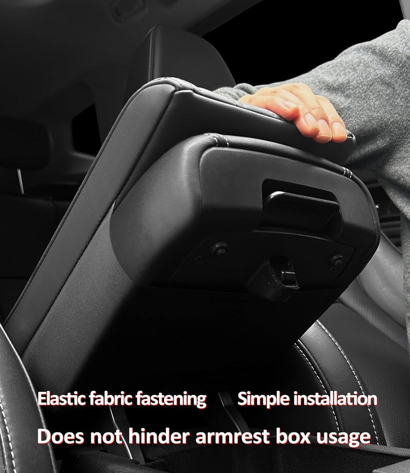 POKSRI Truck Center Console Cover/pad PU Leather,Universal Large Armrest mat, Adjust Driving Posture Cushion,Protector Box,Keep Driving Safety,f150 Sierra Titan silverdo Tundra - Image 4